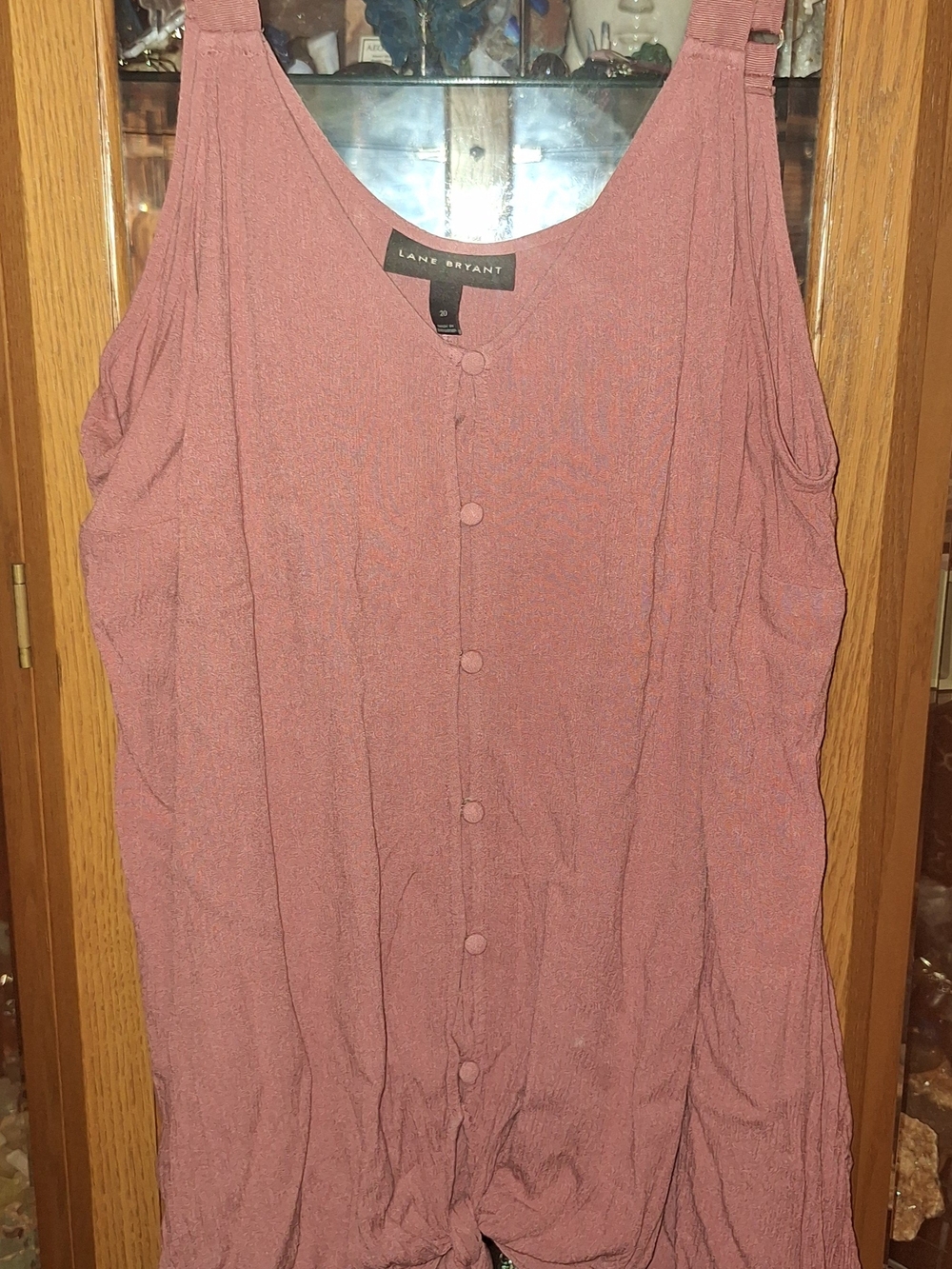 Lane Bryant Mauve Button-Front Sleeveless Tank